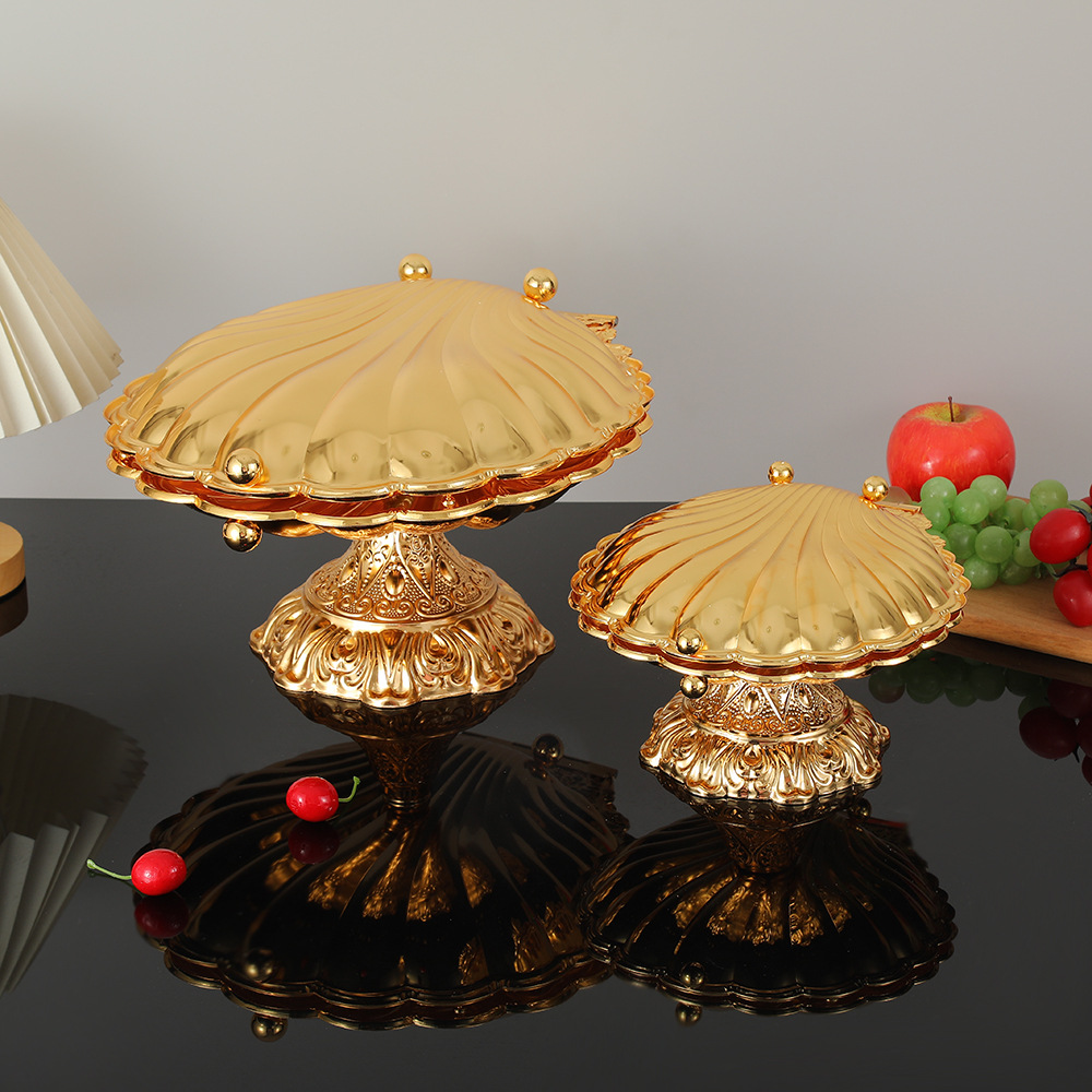 Home Cooking Recipes - Creative Shell Shape Candy Box, Gold