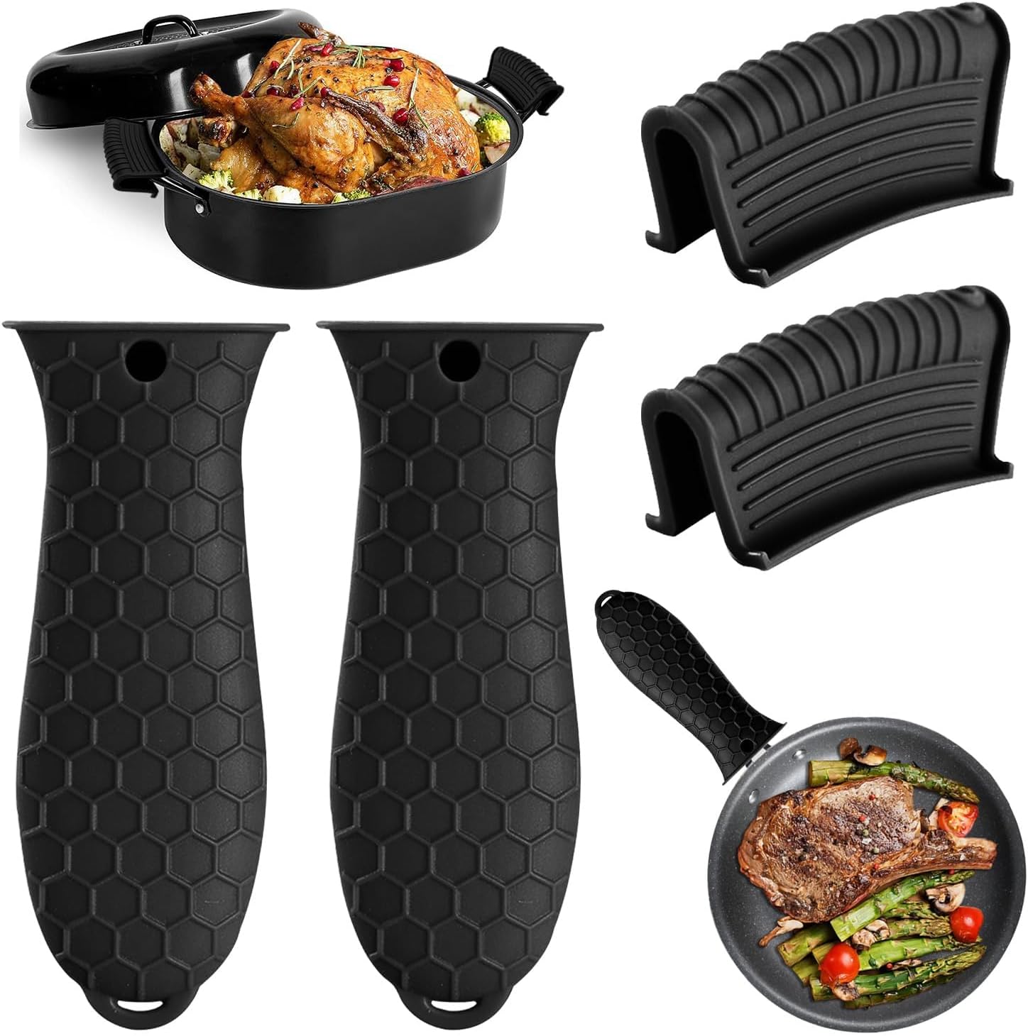 Dosa Pan Iron - Silicone Heat-Resistant Handle Covers,Cast Iron Handle
