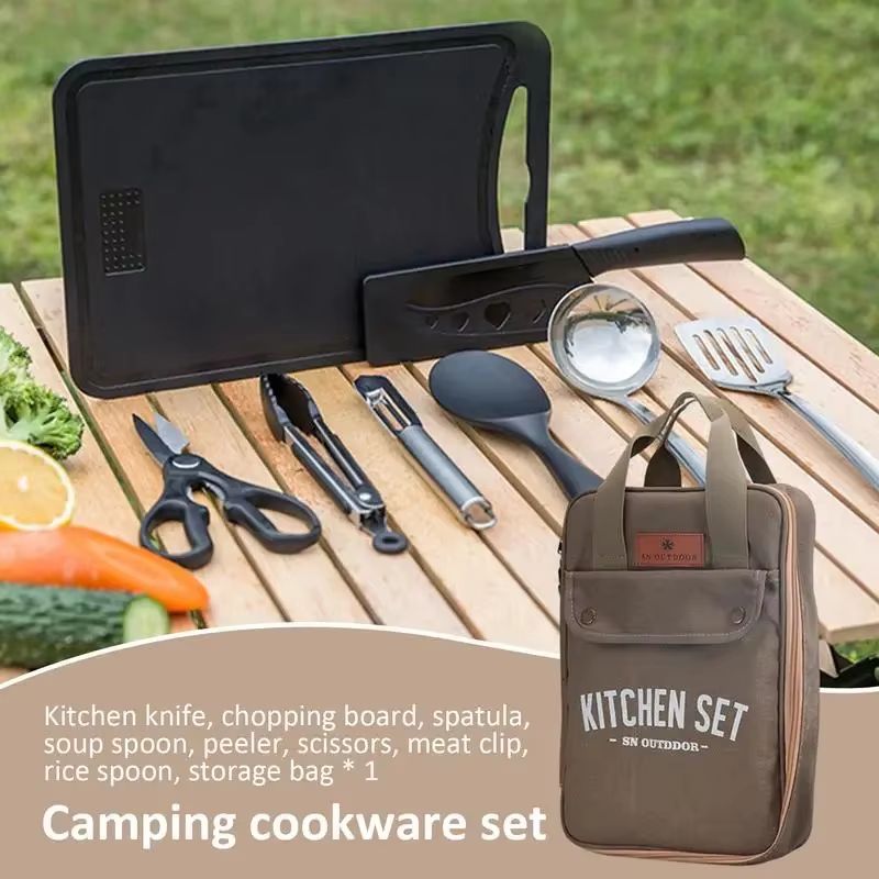 8pcs Camping Kitchen Cookware  - Home Cooking Set recension och pris