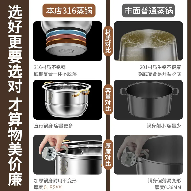 316 Stainless Steel Steam Pot  - Home Cooking Classes recension och pris