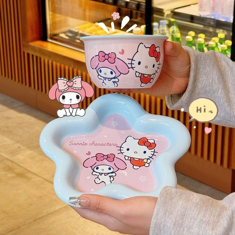 Cartoon Cat Print Ceramic Dinn - Home Cooking Set recension och pris