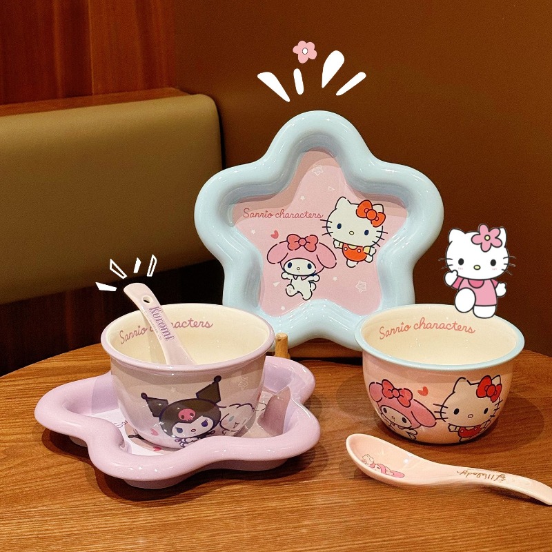 Cartoon Cat Print Ceramic Dinn - Home Cooking Set recension och pris