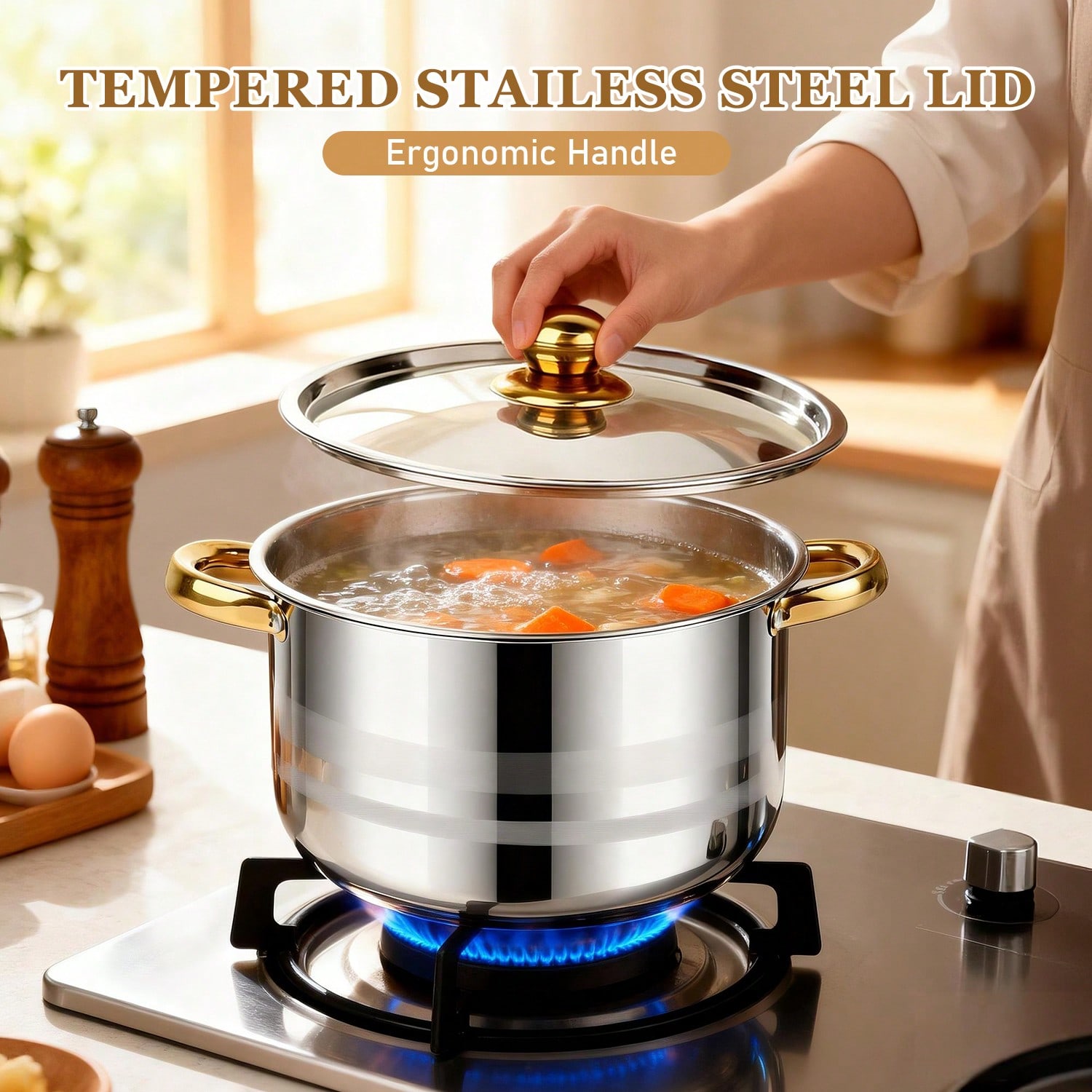 Stainless Steel Pot Set Modern - Home Cooking Set recension och pris