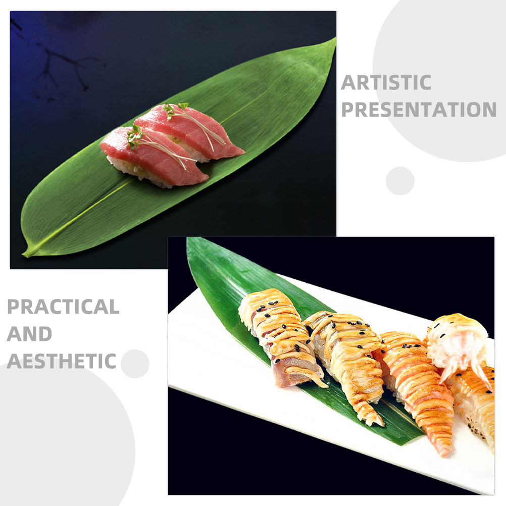 200Pcs Artificial Bamboo Leave - Sushi Mat Bamboo recension och pris